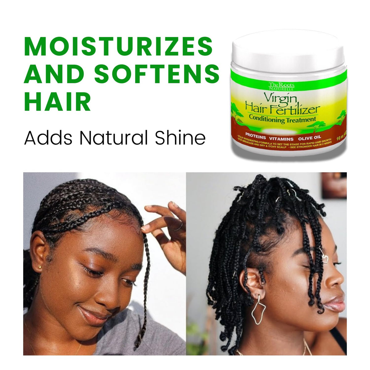 Creamy texture of The Roots Naturelle Virgin Hair Fertilizer for dry hair.