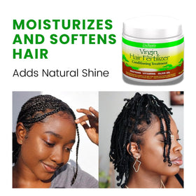 Creamy texture of The Roots Naturelle Virgin Hair Fertilizer for dry hair.