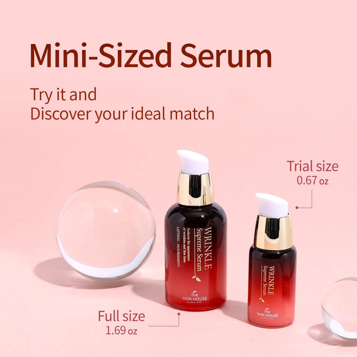 The Skin House Wrinkle Supreme Serum packaging showcases premium Korean skincare.