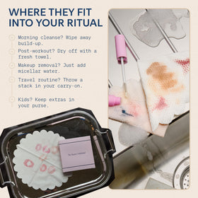 The Skinny Confidential 50-count towels spread for full-face cleansing and versatility.