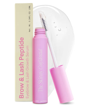 The Skinny Confidential Brow Peptide bottle shown for daily brow and lash care