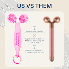 The Skinny Confidential Face Roller at the neck area aids de-puffing and tension relief.