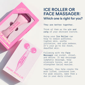 The Skinny Confidential roller with serum use enhances slip and absorption during skincare.