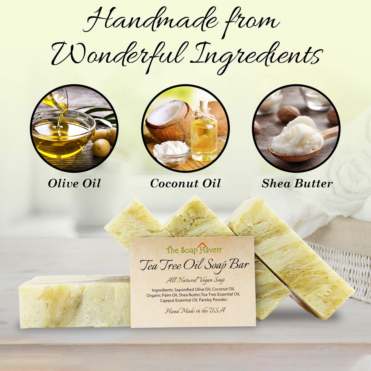 The Soap Haven Tea Tree Soap Bar for hands and body daily care.