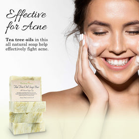 The Soap Haven Tea Tree Soap Bar lathering into rich foam for refreshing wash.