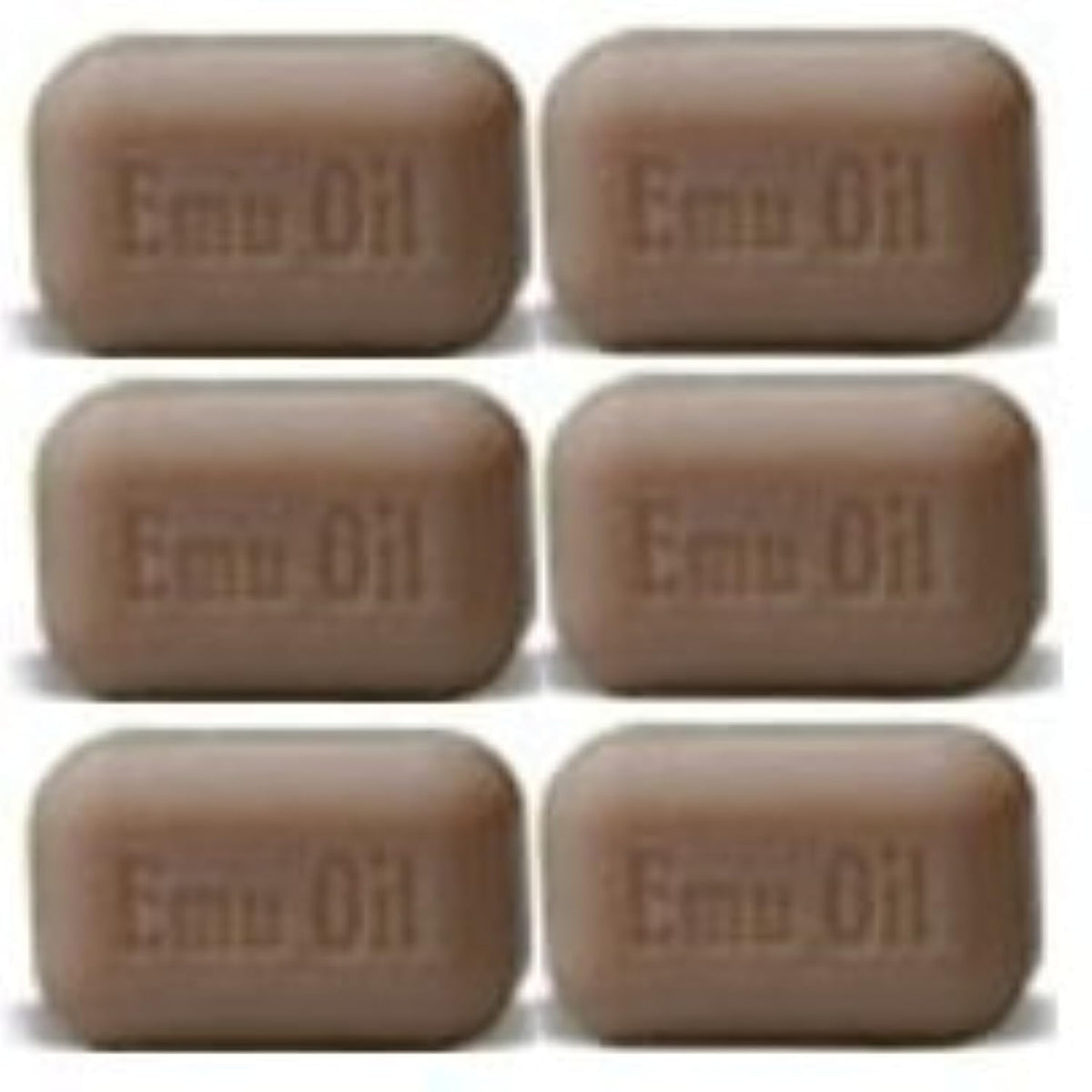 The Soap Works Emu Oil Soap Bar pack shot showing six bars for gentle daily cleansing.