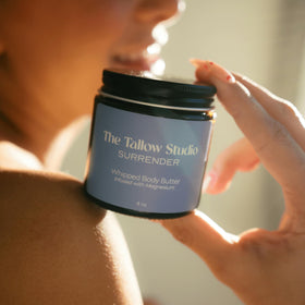 Bedroom nightstand scene with balm, ready for nighttime routine