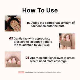 The Tool Lab Aqua Puff used with cushion foundations for a moist finish.