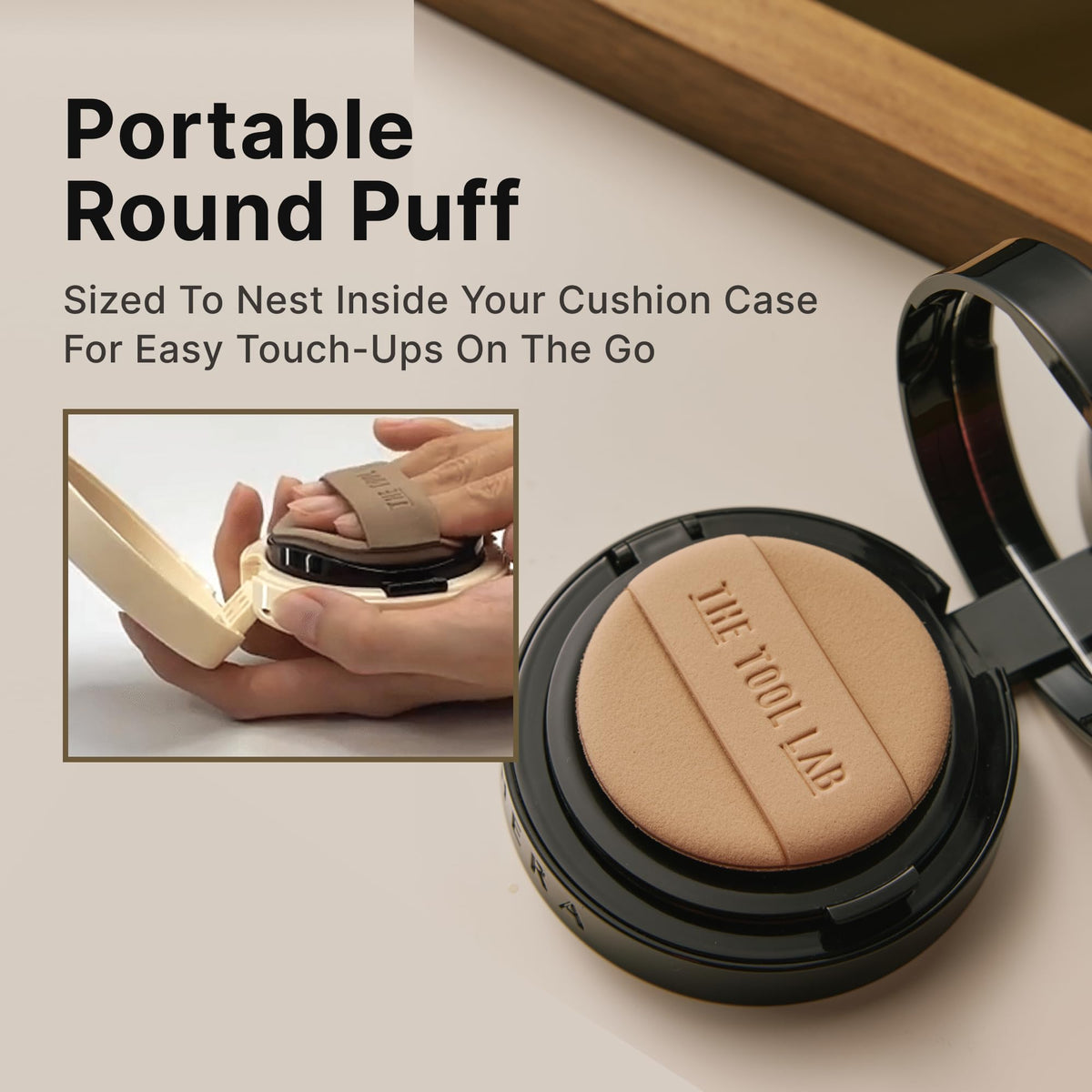 THE TOOL LAB Puff in hand shows easy grip and comfortable control.