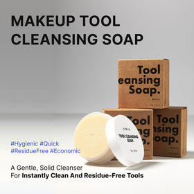THE TOOL LAB Tool Cleansing Soap for beauty sponge cleans buildup while preserving sponge softness and integrity