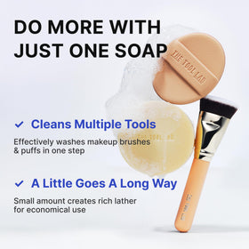THE TOOL LAB Tool Cleansing Soap for makeup puff clears residue and maintains puff fluff