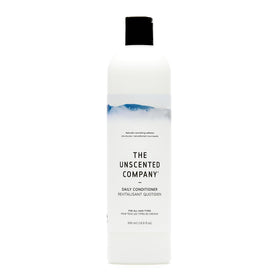 The Unscented Company Daily Conditioner bottle being poured for fragrance-free hydration and detangling