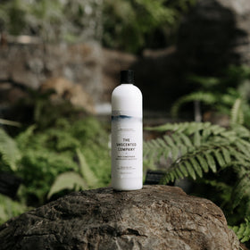 The Unscented Company Daily Conditioner bottle shown, fragrance-free formula ideal for sensitive scalps