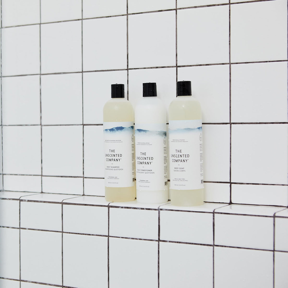 The Unscented Company packaging communicates dye-free, cruelty-free care with eco-friendly design