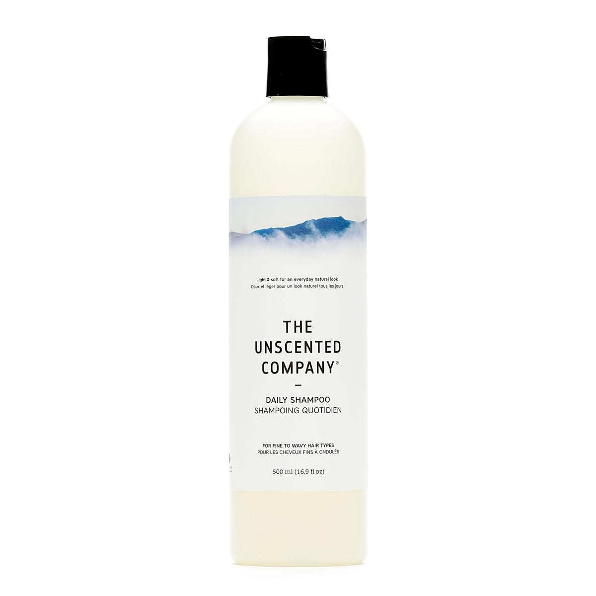 The Unscented Company Daily Shampoo bottle, fragrance-free formula for lightweight hair