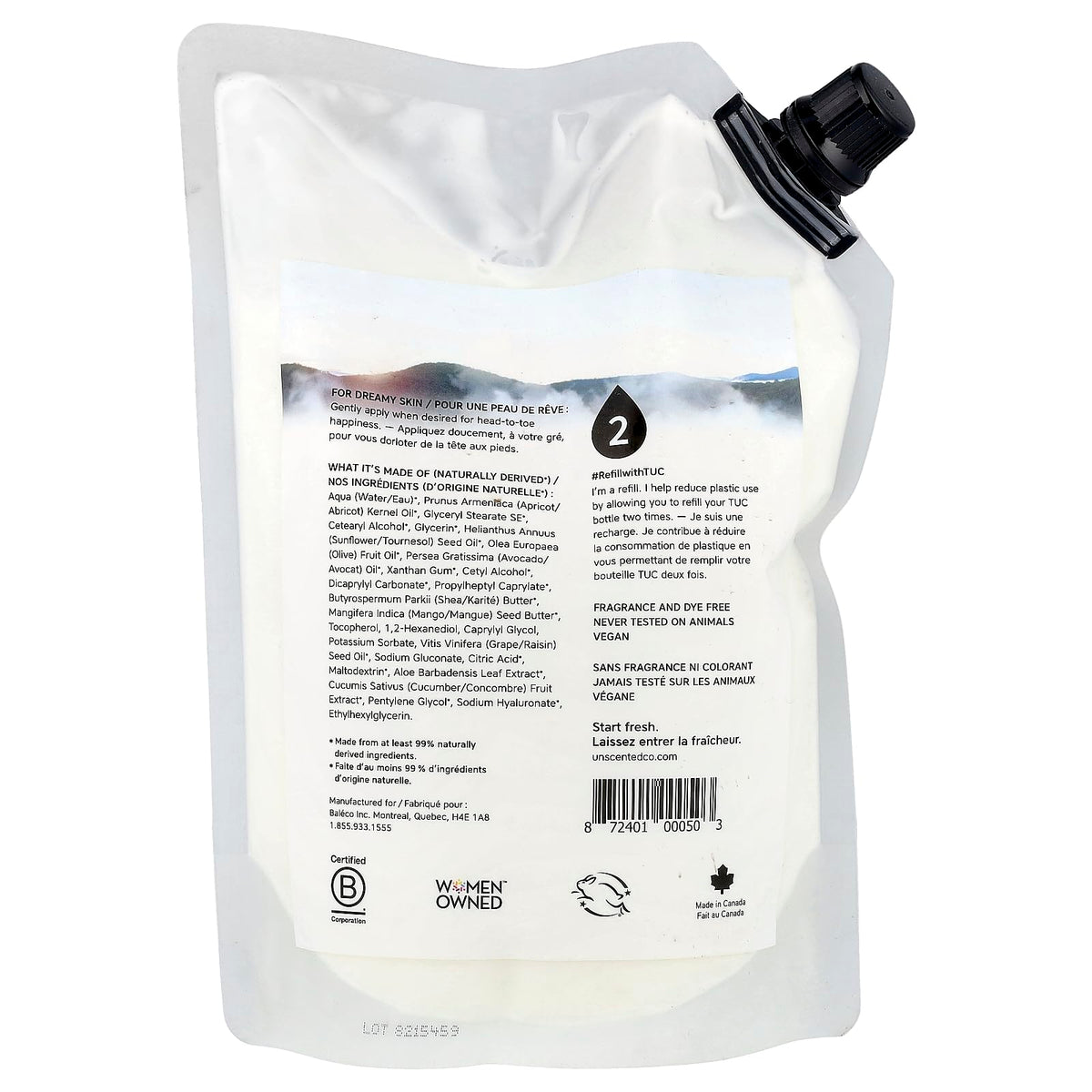 The Unscented Company Lotion bottle with pump provides fragrance-free moisturization for the whole family.