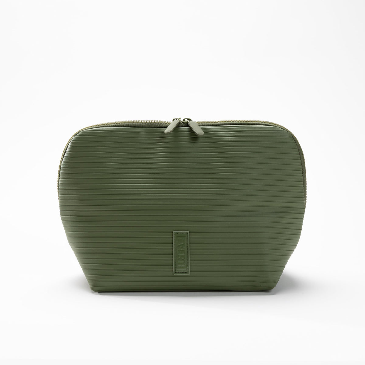 THE VERTI olive medium vertical bag features waterproof fabric protecting contents during travel