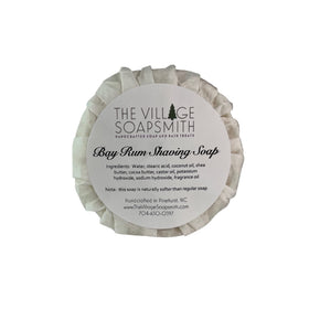 The Village Soapsmith Bay Rum shaving soap lather for a rich, smooth shave.