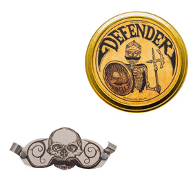 The Vintage Grooming Co Defender mustache balm 2oz bottle provides smooth styling on the move.