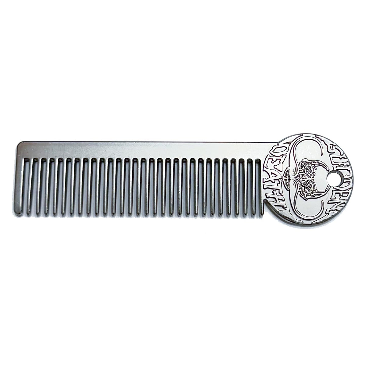 The Vintage Grooming Co metal mustache comb dual-sided for precise shaping on the go