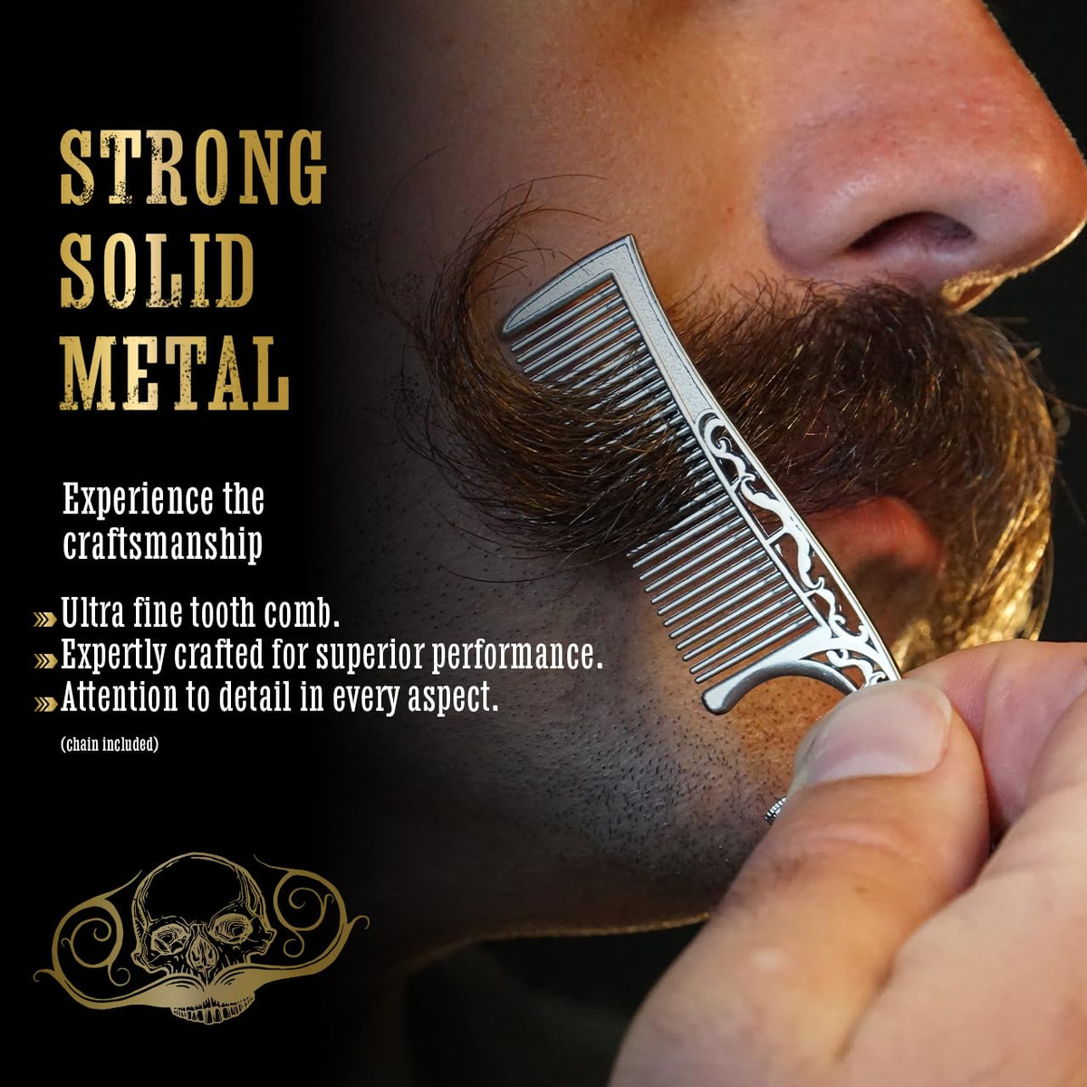 The Vintage Grooming Co compact metal pocket comb ideal for travel touch-ups