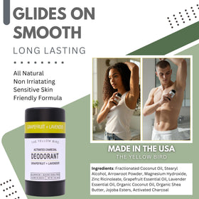 The Yellow Bird arrowroot and magnesium formula emphasizes gentle, non-irritating skincare.