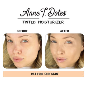 theBalm Anne T. Dotes tinted moisturizer 14 swirl texture demonstrates smooth blend.