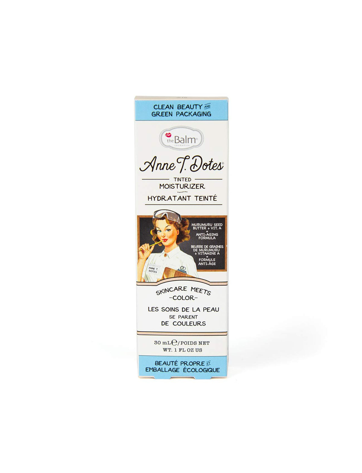 theBalm Anne T. Dotes #18 shade swatch on light skin for natural tone.