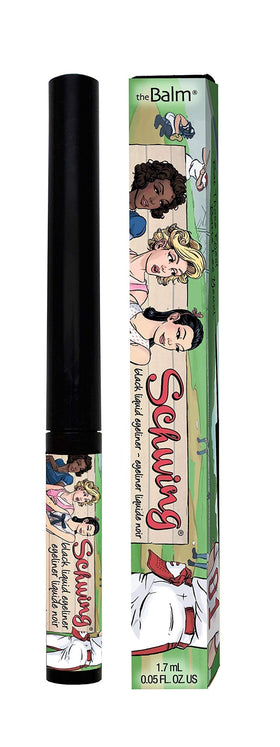 theBalm Schwing quick-dry formula in action with smudge resistance.