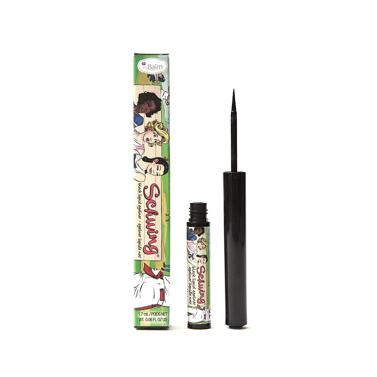 theBalm Schwing eyeliner with tapered tip for precise, clean lines.