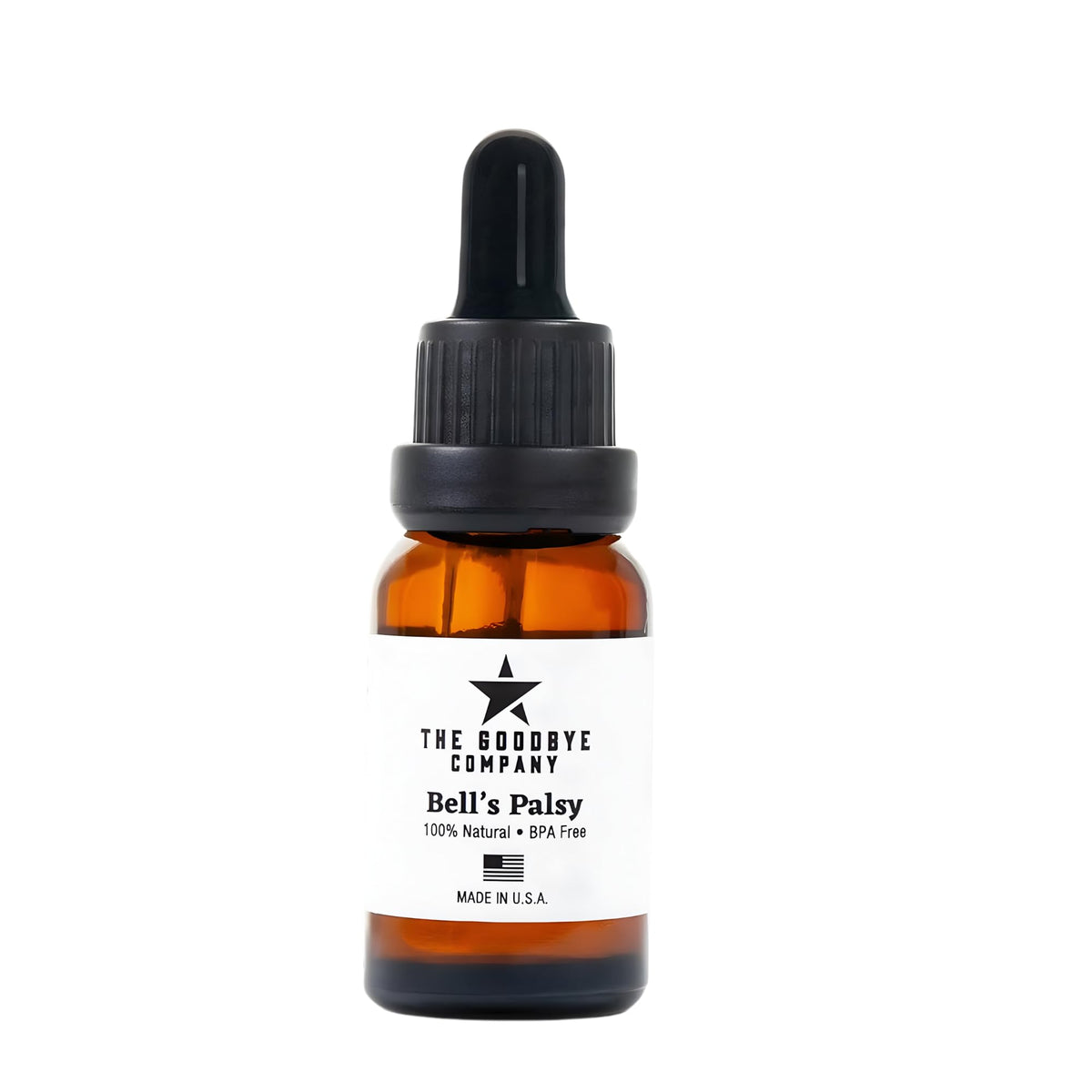 The Goodbye Company Bell’s Palsy Oil bottle for easy daily use and gentle care.