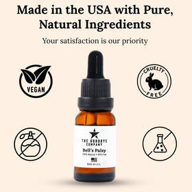Bell’s Palsy Oil dropper showing precise application for targeted use.