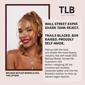 The Lip Bar Rebel lip liner guides precise shape for longer wear.