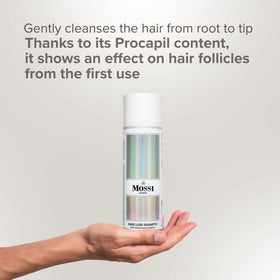 Shiny, healthy-looking hair after using The Mossi London shampoo.