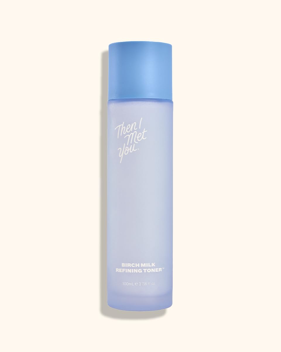 Then I Met You Birch Milk Toner pump-dispense in-hand showing easy daily use.