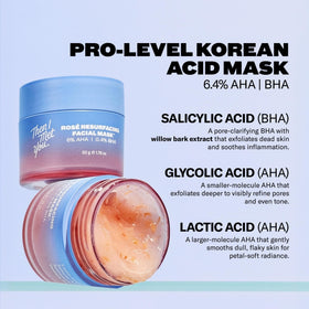 Then I Met You Rosé Resurfacing Mask ingredients emphasize AHA, BHA, resveratrol