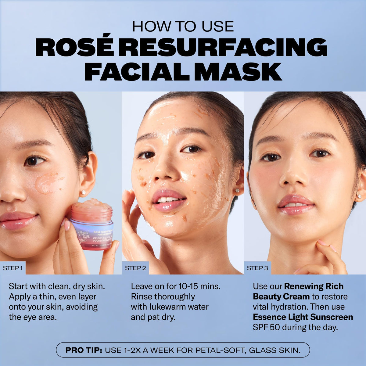 Then I Met You Rosé Resurfacing Mask packaging highlights cruelty-free skincare