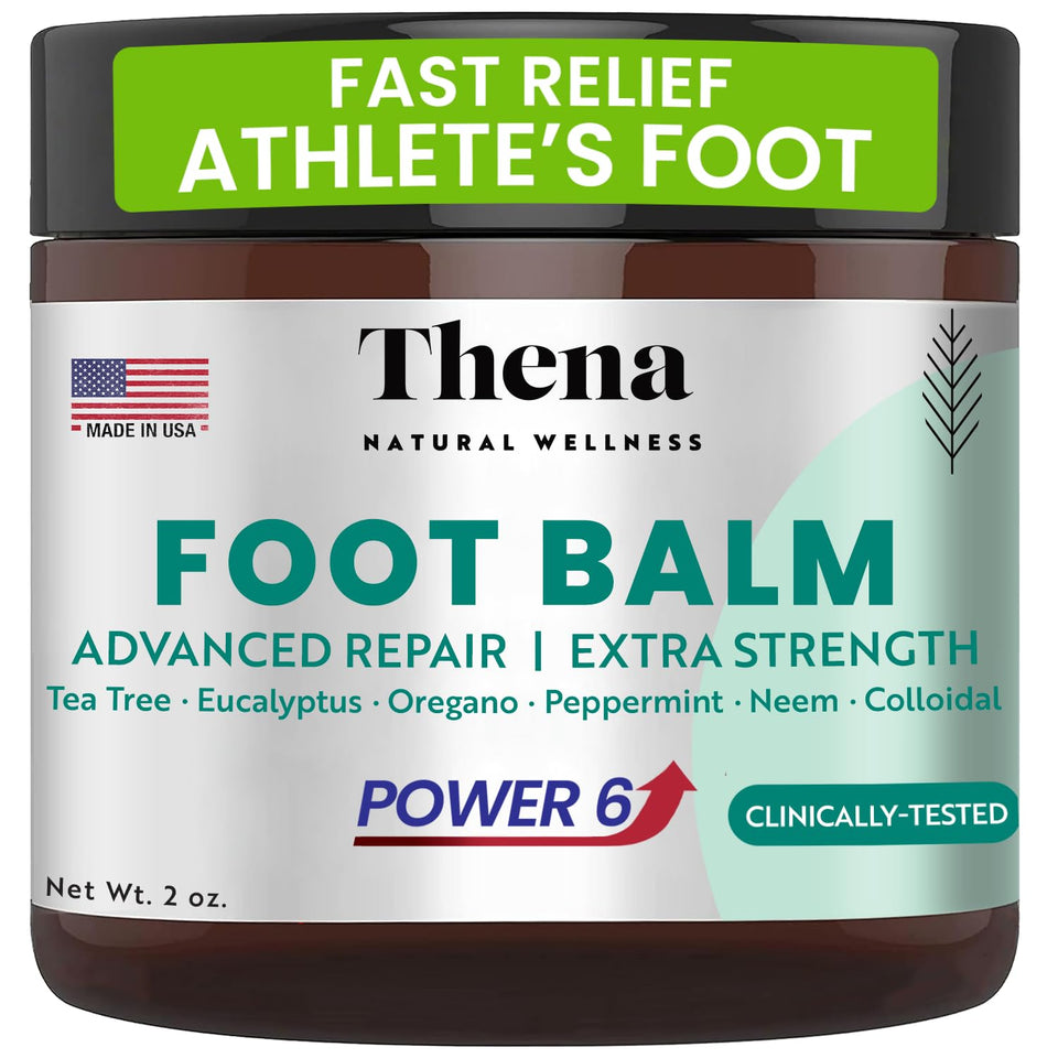 Thena Athletes Foot Cream bottle with tea tree for soothing relief and foot care.