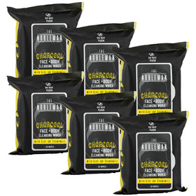 The Nobleman Cleansing Wipes Charcoal Pack Front showcases portable freshness for on-the-go use.