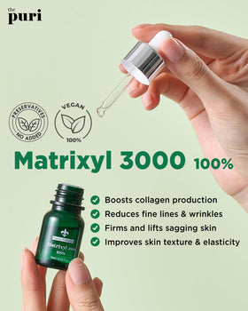 THEPURI Matrixyl 3000 Serum dropper ready for precise application