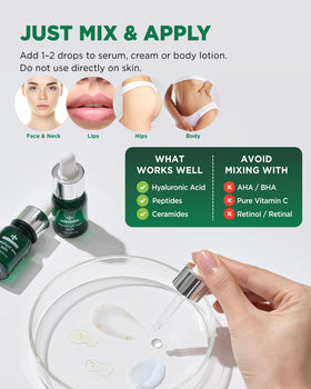 THEPURI Matrixyl 3000 Serum ingredient panel featuring peptides and clean formula