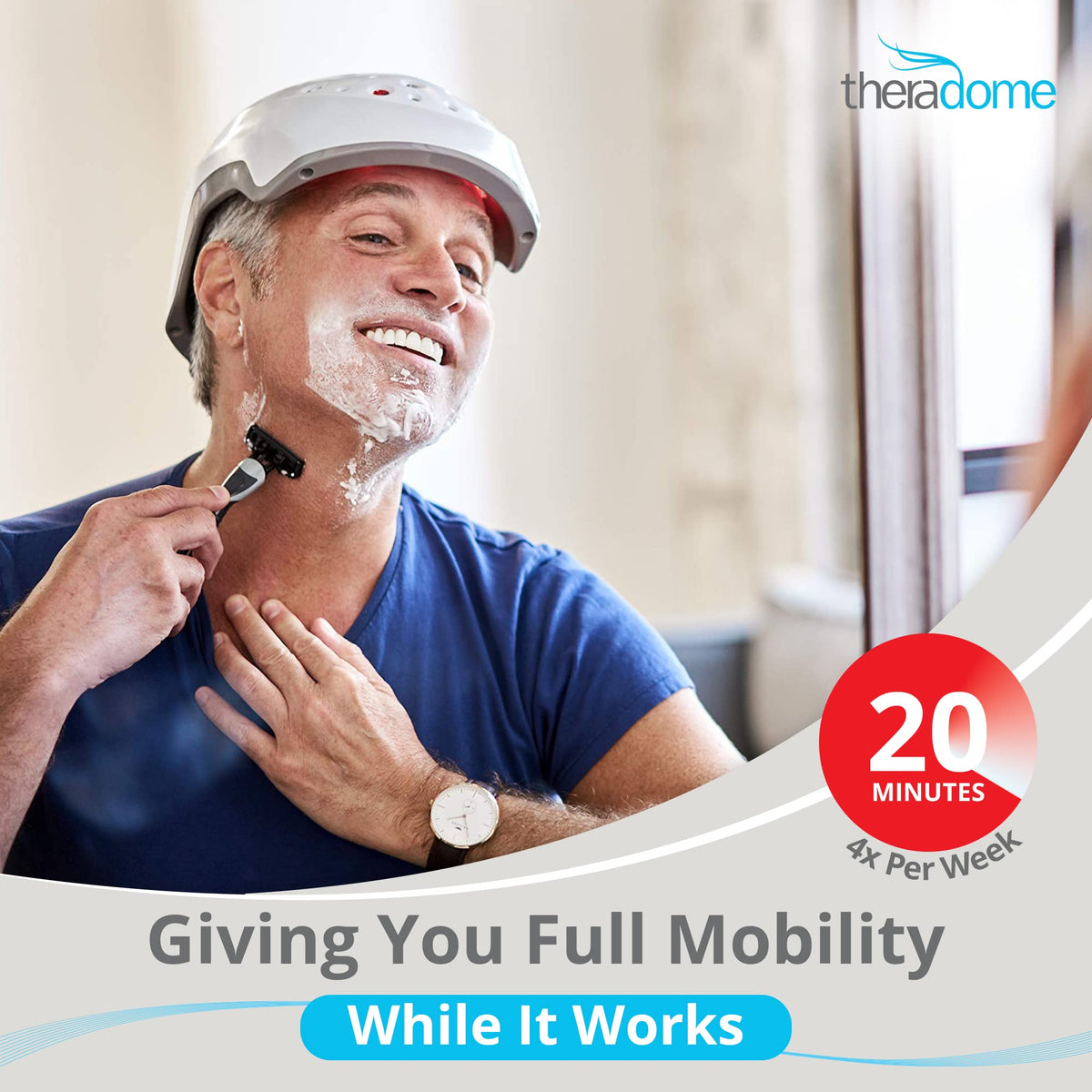 Theradome EVO ergonomic headband on display for a comfortable hands-free experience