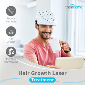 Theradome EVO laser helmet side view highlights ergonomic design for comfort