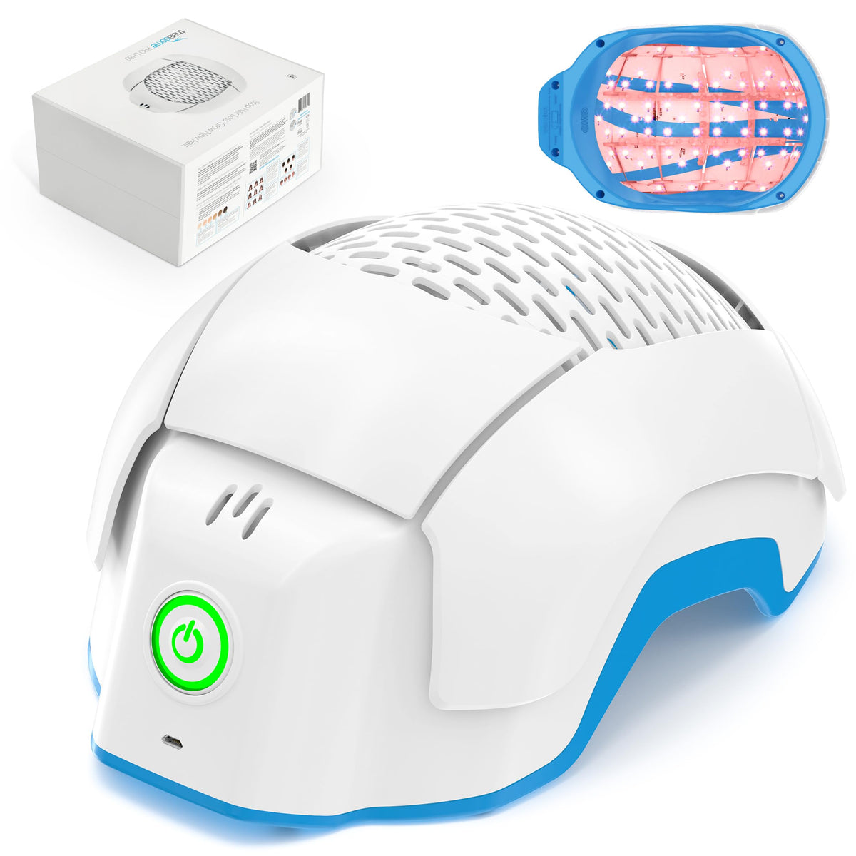 Theradome PRO LH80 helmet side view shows hands-free wear