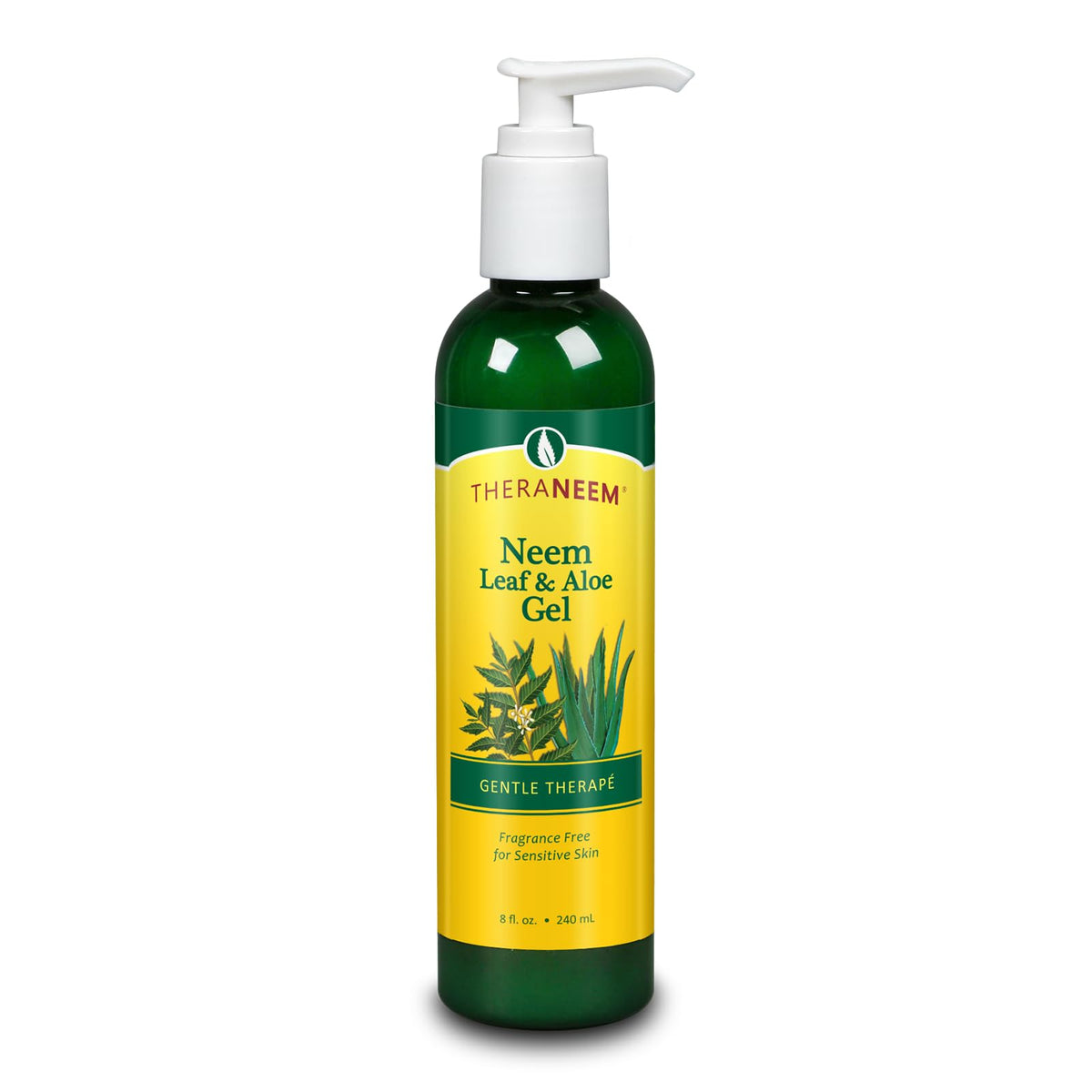 Theraneem Neem Leaf & Aloe Gel bottle, fragrance-free and gentle on sensitive skin.