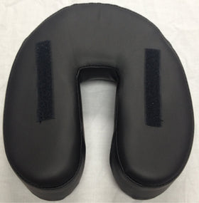 Therapist's Choice Basic Face Cradle Cushion (Black) on a table demonstrates reliable support during sessions