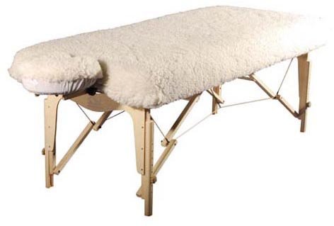Therapist's Choice Deluxe fleece pad topper with wrapped sides keeps clients warm and secure during sessions.