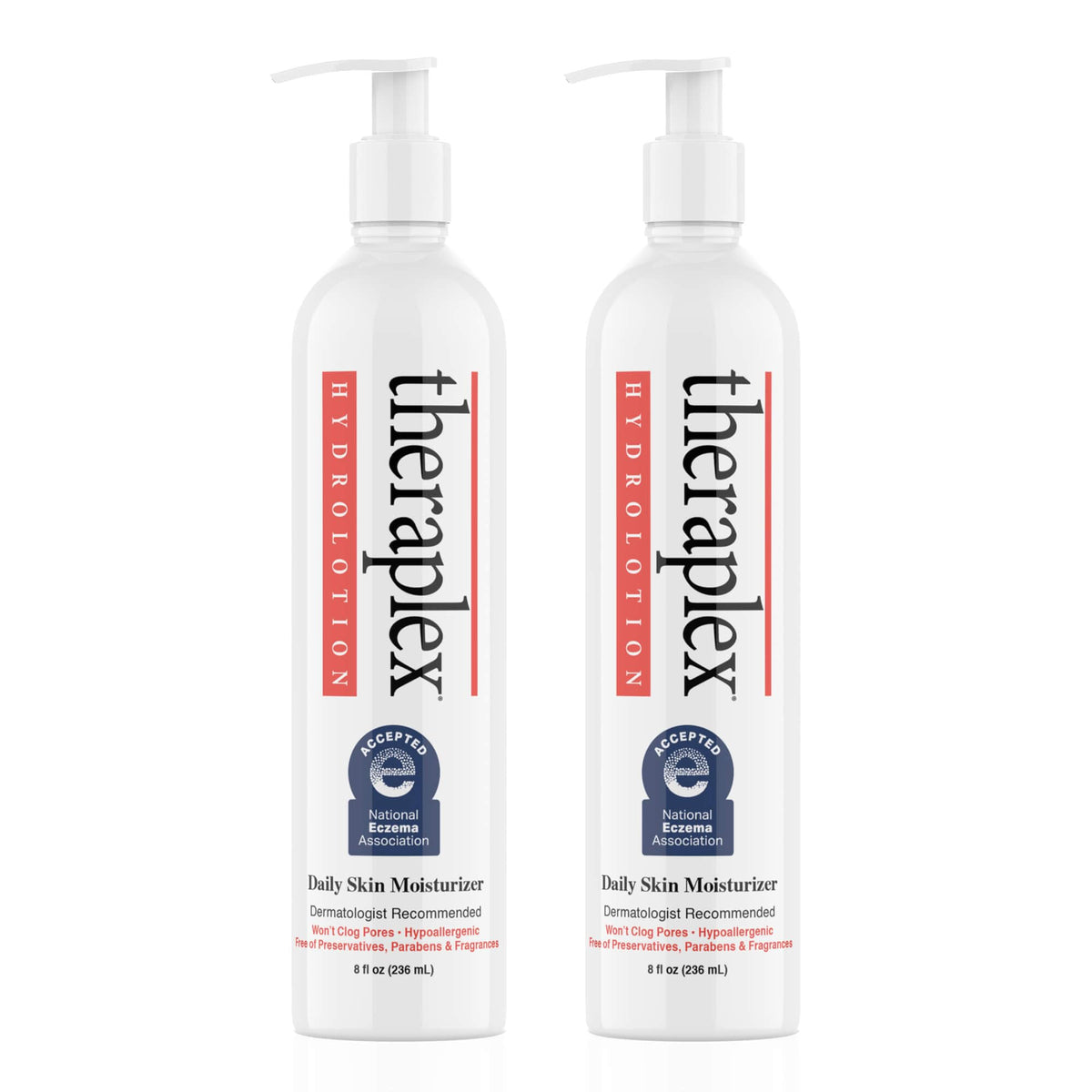 Theraplex Hydrolotion bottle pour shows gentle application for sensitive skin.