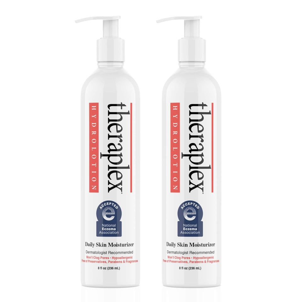 Theraplex Hydrolotion bottle pour shows gentle application for sensitive skin.