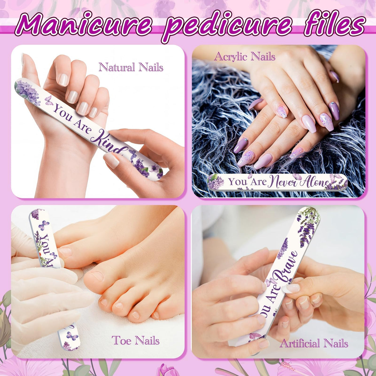 Therwen colorful pattern nail file pack ideal for festive occasions
